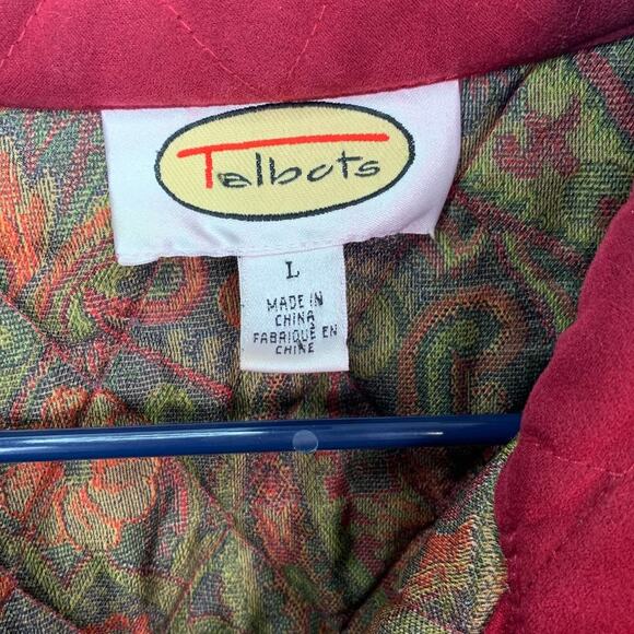 Talbots Red Quilted Coat, Size L - Picture 4 of 5